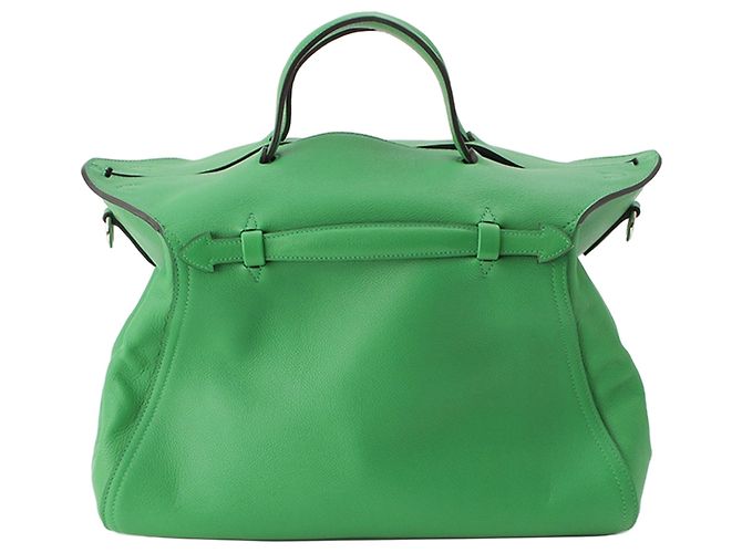 Borsa Hermès Oxer Top Handle in pelle Evercolor Green Verde - vista 2