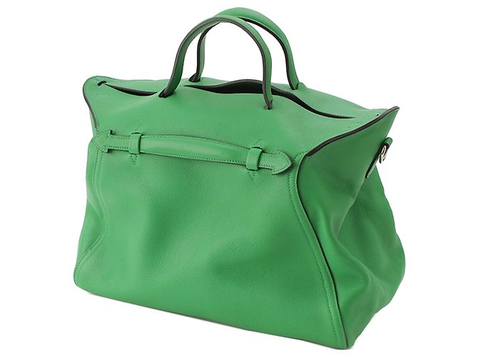 Borsa Hermès Oxer Top Handle in pelle Evercolor Green Verde - vista 3
