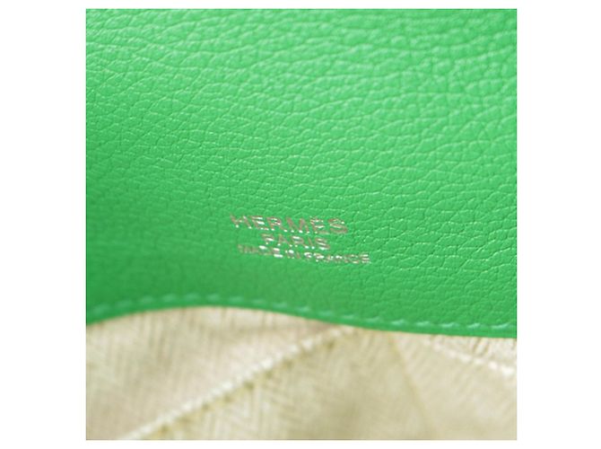 Borsa Hermès Oxer Top Handle in pelle Evercolor Green Verde - vista 7