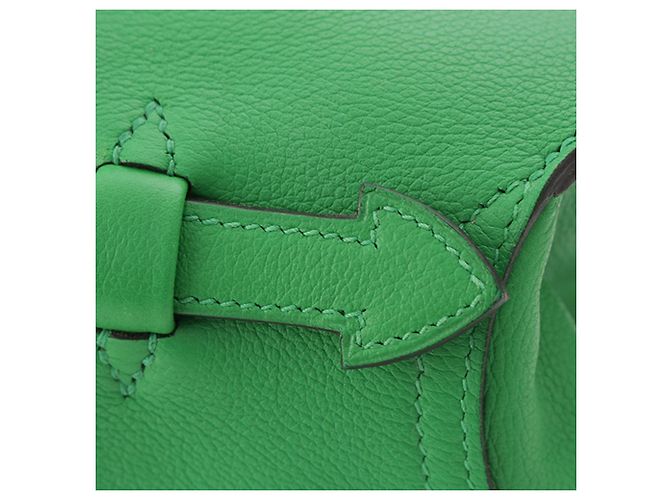 Borsa Hermès Oxer Top Handle in pelle Evercolor Green Verde - vista 9
