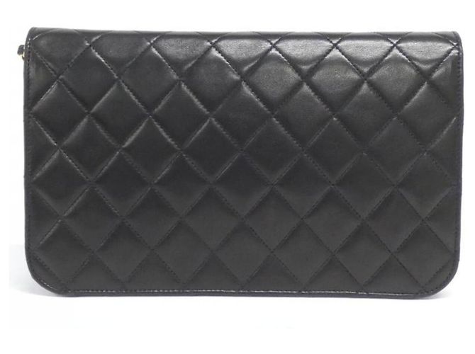 Borsa a tracolla Chanel 03568 in pelle d'agnello nera Nero - vista 2