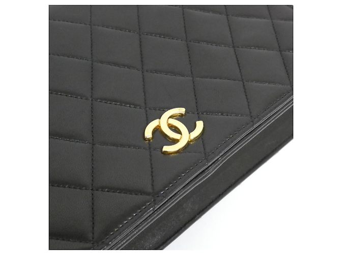 Borsa a tracolla Chanel 03568 in pelle d'agnello nera Nero - vista 6
