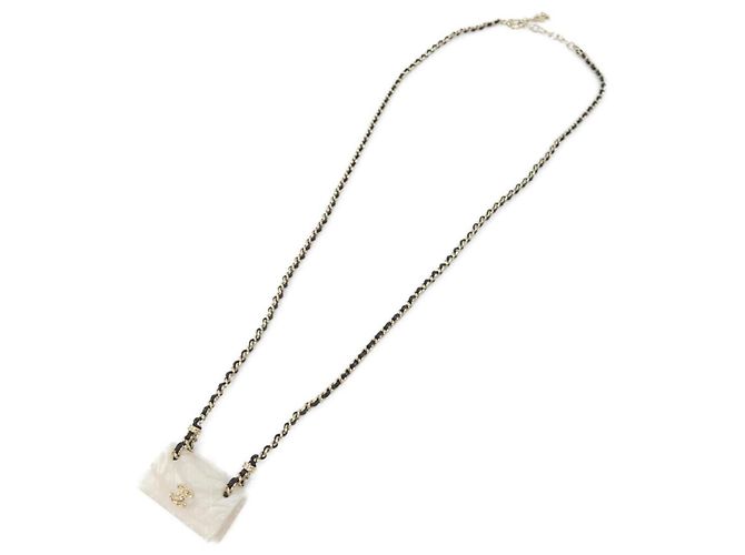 Collar Chanel ABA003 Negro Blanco Dorado - vista 2