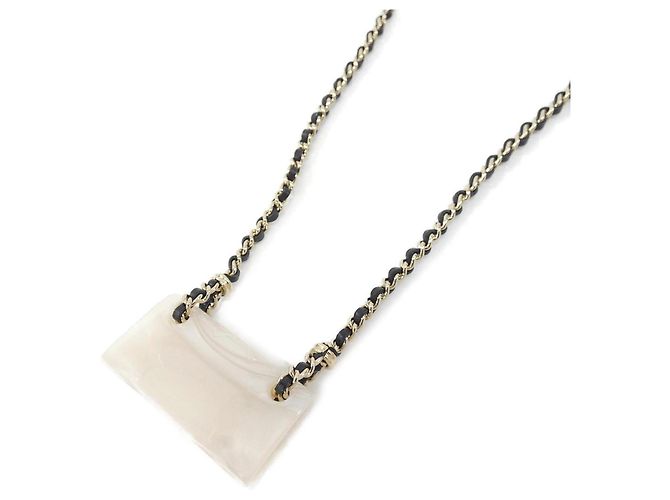 Collar Chanel ABA003 Negro Blanco Dorado - vista 3