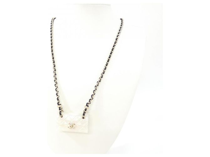 Collar Chanel ABA003 Negro Blanco Dorado - vista 5