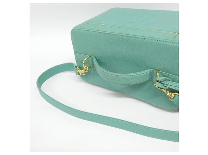 Borsa Chanel in pelle di vitello martellata verde - vista 7