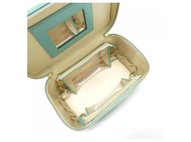 Borsa Chanel in pelle di vitello martellata verde - vista 8