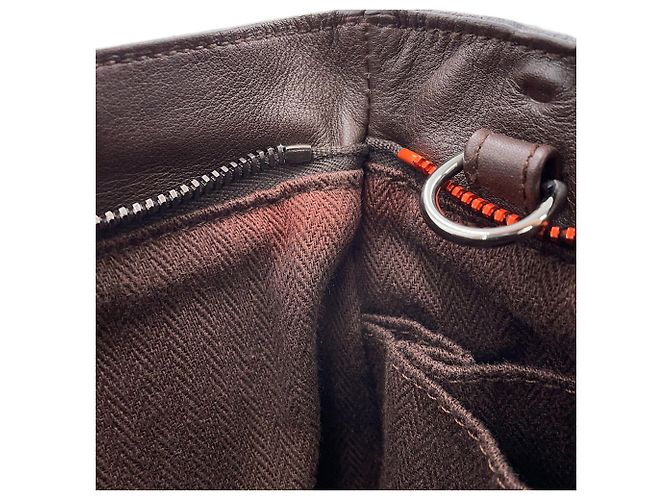 Hermès Borsa Tote Hermes Caravan Horizontal MM Arancione Cioccolato - vista 10