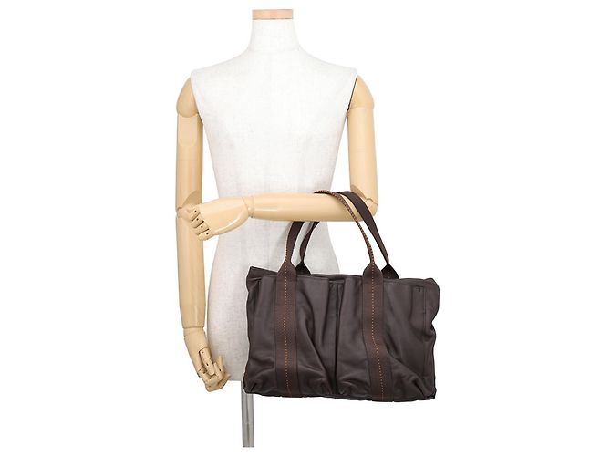 Hermès Borsa Tote Hermes Caravan Horizontal MM Arancione Cioccolato - vista 4