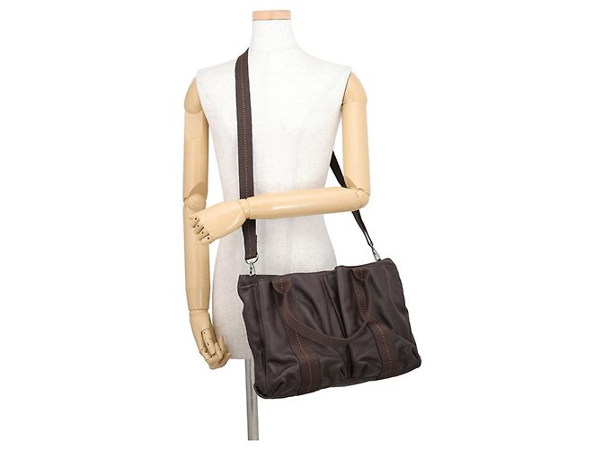 Hermès Borsa Tote Hermes Caravan Horizontal MM Arancione Cioccolato - vista 5