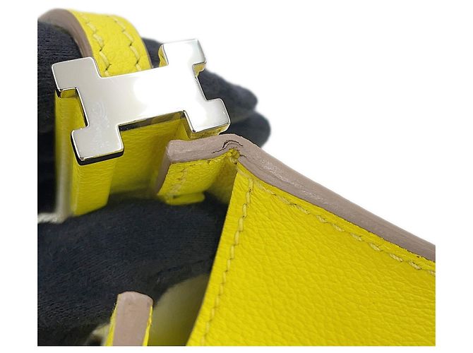 Hermès Borsa a tracolla Hermes Click H 21 Lime Evercolor D'oro - vista 9