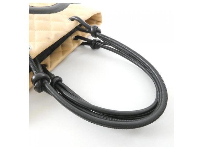 Borsa Chanel Cambon Line 25167 Nero Beige - vista 8