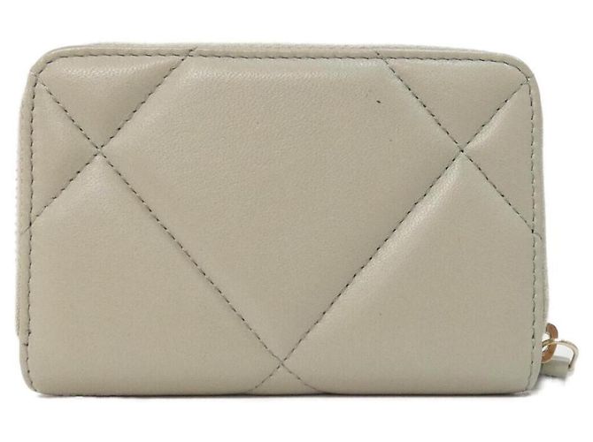 Monedero Chanel 19 en piel de cordero gris Castaño - vista 2