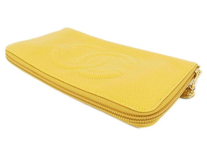 Cartera larga Chanel Timeless CC Line Amarillo - vista 2