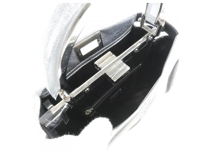 Borsa a mano Fendi Peekaboo Mini Nero Argento - vista 7