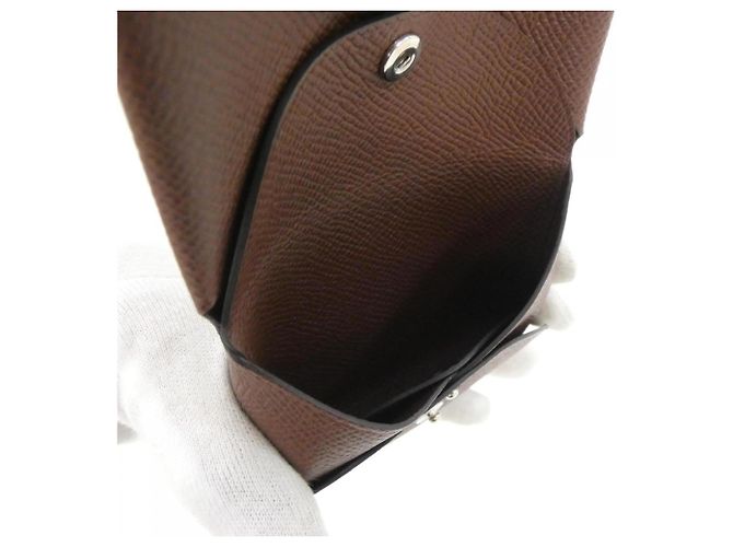 Hermès Hermes Calvi Duo Coin Case Castaño - vista 3
