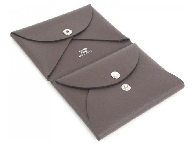 Hermès Hermes Calvi Duo Coin Case Castaño - vista 3
