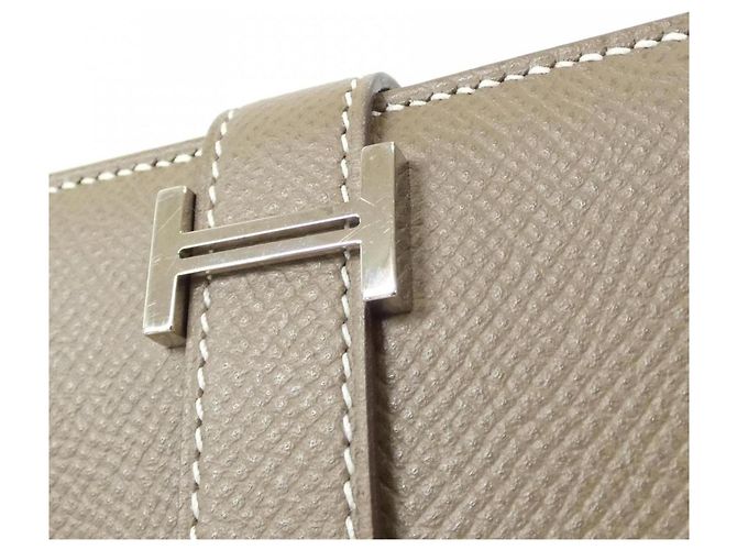 Hermès Hermes Bearn Soufflé Langbeutel Taupe - Ansicht 4