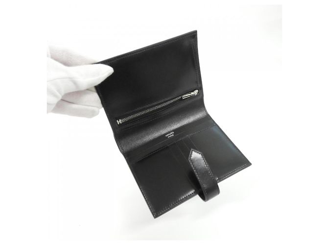 Hermès Hermes Bearn Compact Monochrome Wallet Black - view 4