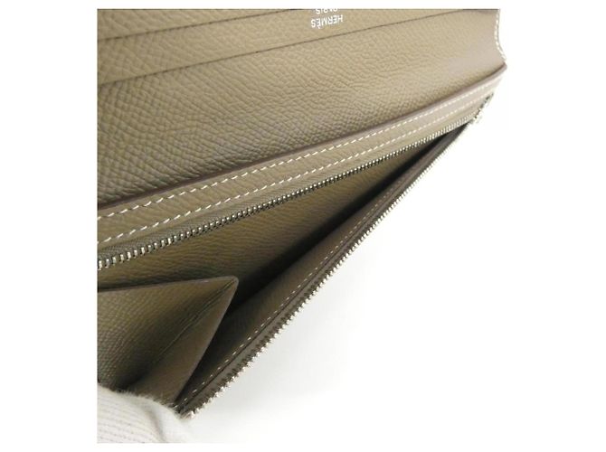 Hermès Cartera Hermes Bearn Soufflé Gris pardo - vista 10