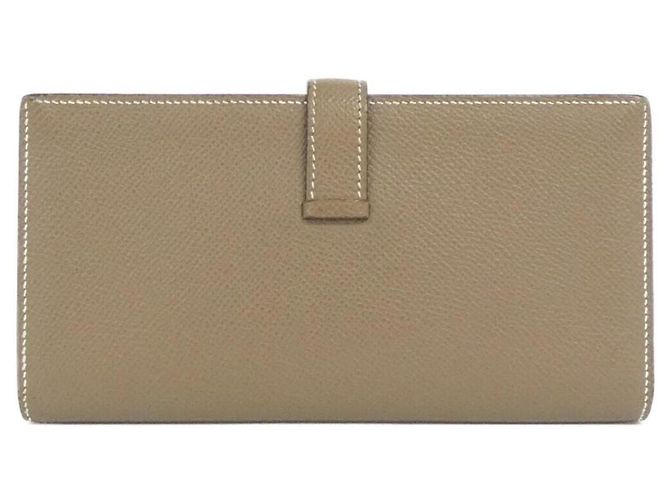 Hermès Cartera Hermes Bearn Soufflé Gris pardo - vista 2