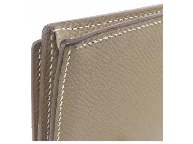 Hermès Cartera Hermes Bearn Soufflé Gris pardo - vista 3