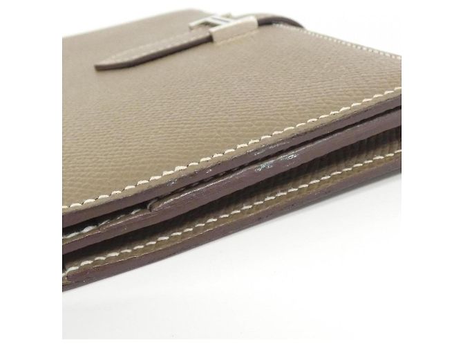 Hermès Cartera Hermes Bearn Soufflé Gris pardo - vista 6
