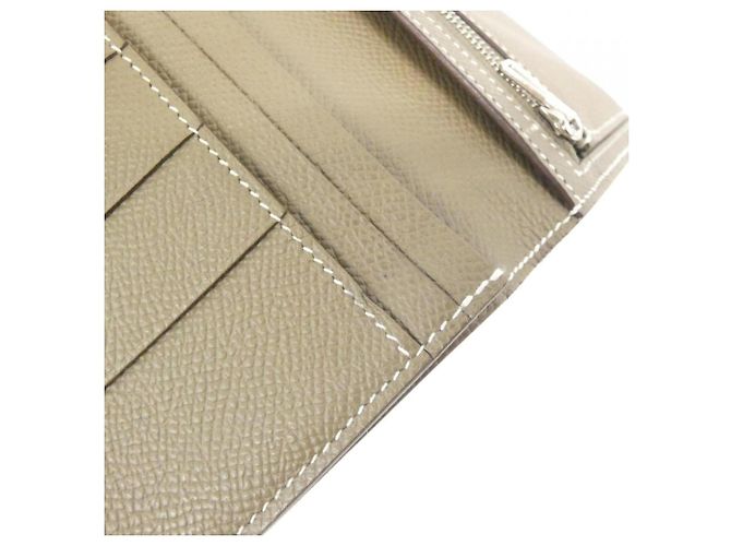 Hermès Cartera Hermes Bearn Soufflé Gris pardo - vista 8