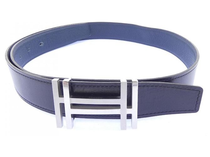 Hermès Hermes H AU CARRE Wendelgürtel Schwarz Marineblau - Ansicht 5