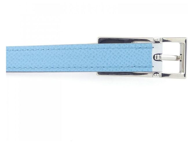 Hermès Cintura reversibile Hermes Lucky 15mm Blu - vista 3