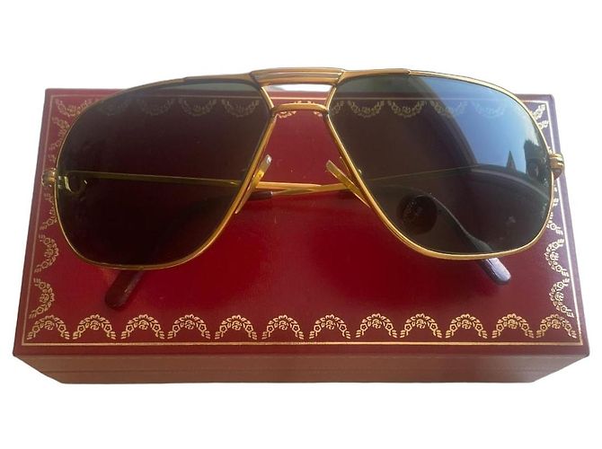 Occhiali da sole Cartier Vendôme Tank Gold hardware - vista 2