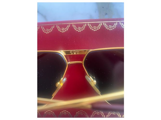 Occhiali da sole Cartier Vendôme Tank Gold hardware - vista 3