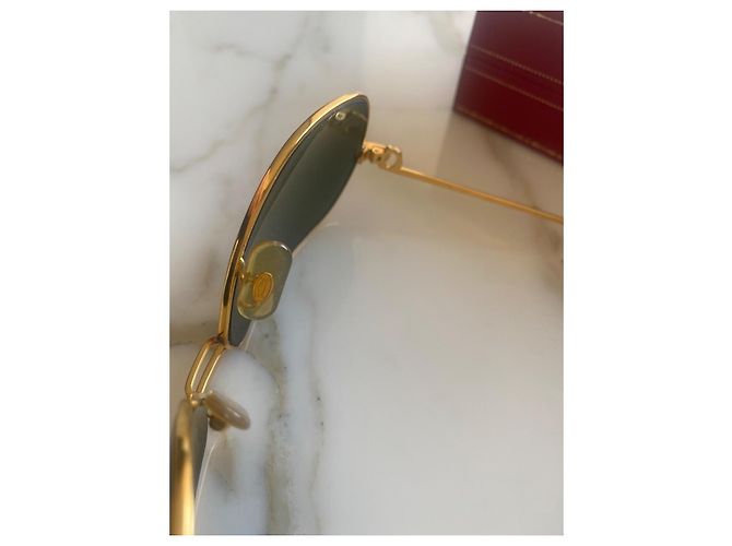 Occhiali da sole Cartier Vendôme Tank Gold hardware - vista 4