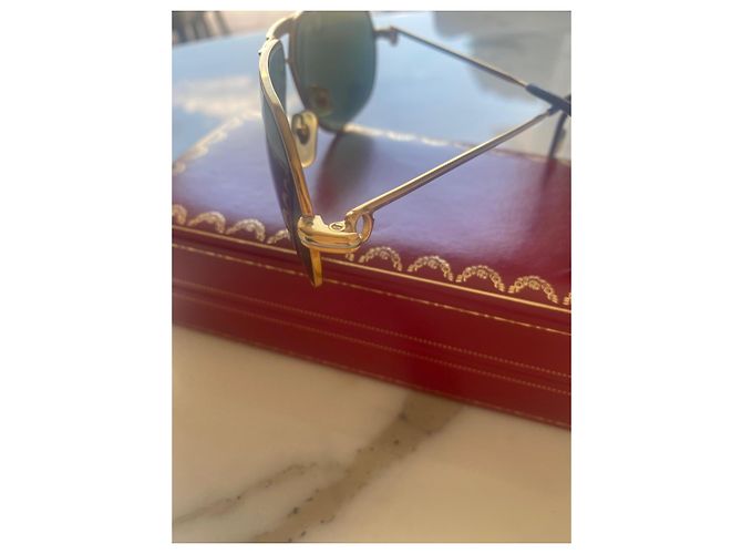 Occhiali da sole Cartier Vendôme Tank Gold hardware - vista 7
