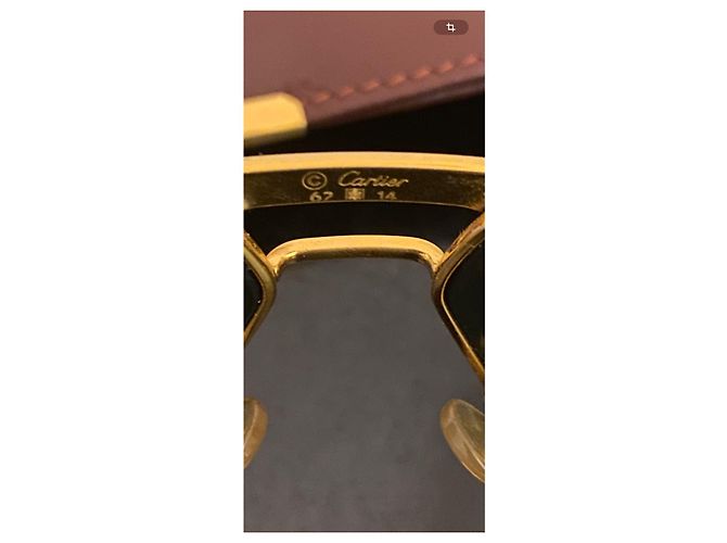 Occhiali da sole Cartier Vendôme Tank Gold hardware - vista 9