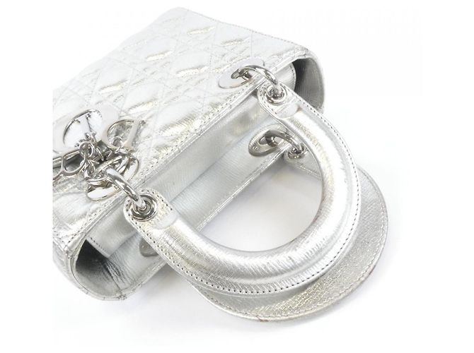 Borsa Christian Dior My Lady Small Argento - vista 5