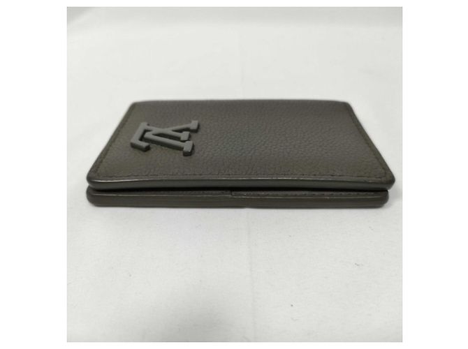 Tarjetero de piel Khaki Louis Vuitton Caqui - vista 5