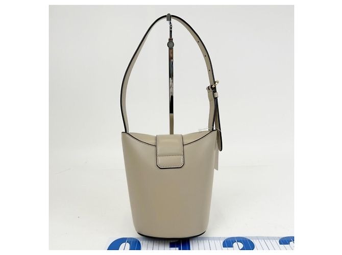 Borsa a secchiello a tracolla Salvatore Ferragamo Gancini Trifoglio Beige - vista 2