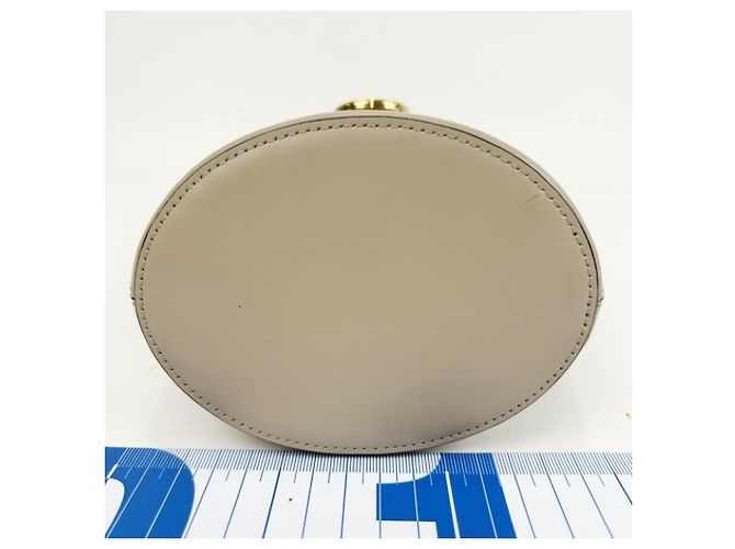 Borsa a secchiello a tracolla Salvatore Ferragamo Gancini Trifoglio Beige - vista 3
