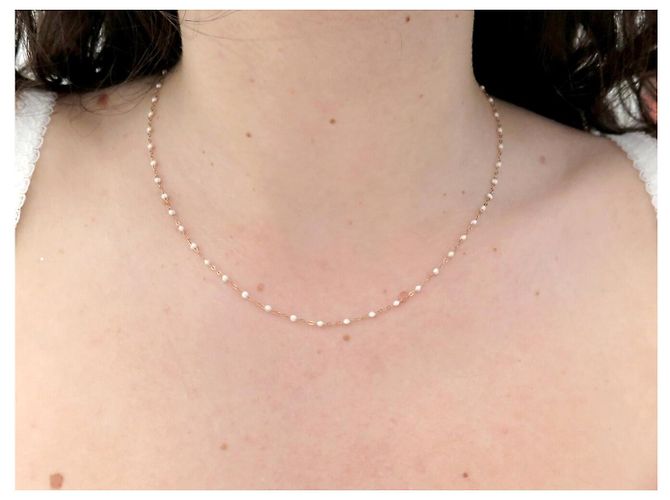 Autre Marque NUOVO COLLANA + BRACCIALE GIGI CLOZEAU CLASSIQUE PERLE BIANCHE ORO ROSA 18K D'oro - vista 14