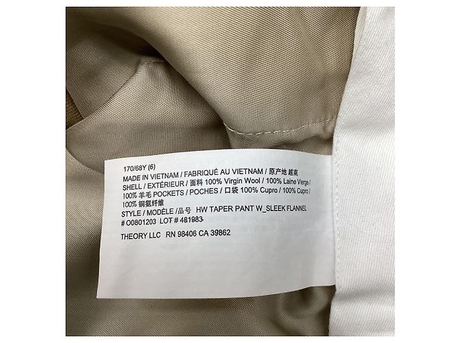 Theory High-Rise Hose aus beiger Wolle - Ansicht 4