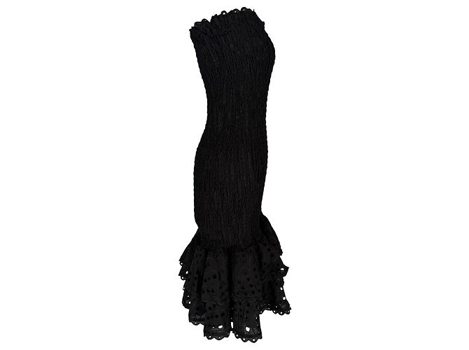 Autre Marque Vestido midi palabra de honor Liliana Charo Ruiz en algodón negro - vista 2