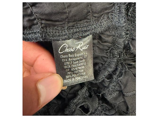 Autre Marque Vestido midi palabra de honor Liliana Charo Ruiz en algodón negro - vista 5