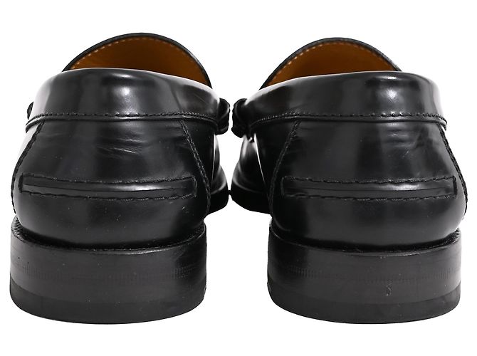 Logo Gucci Interlocking G in pelle nera Nero - vista 3