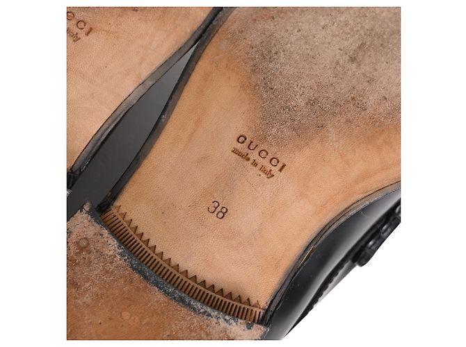 Logo Gucci Interlocking G in pelle nera Nero - vista 7
