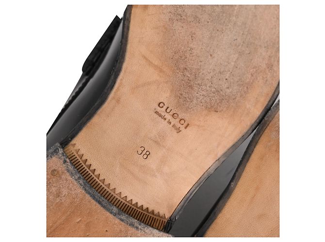 Logo Gucci Interlocking G in pelle nera Nero - vista 8