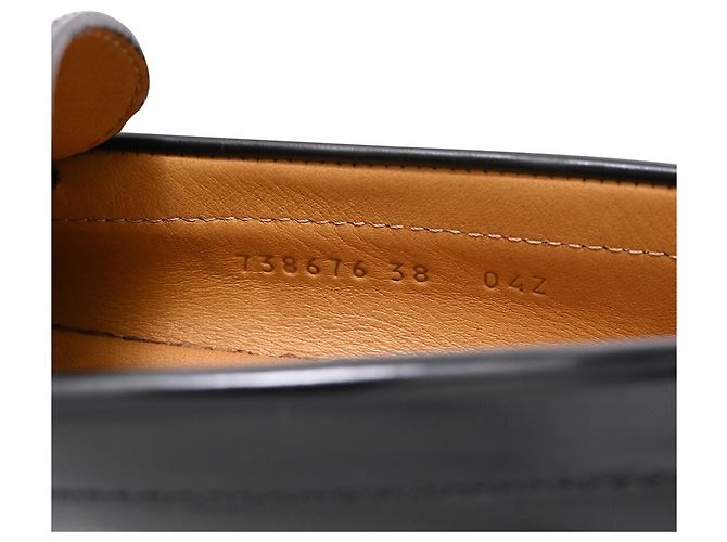 Logo Gucci Interlocking G in pelle nera Nero - vista 9