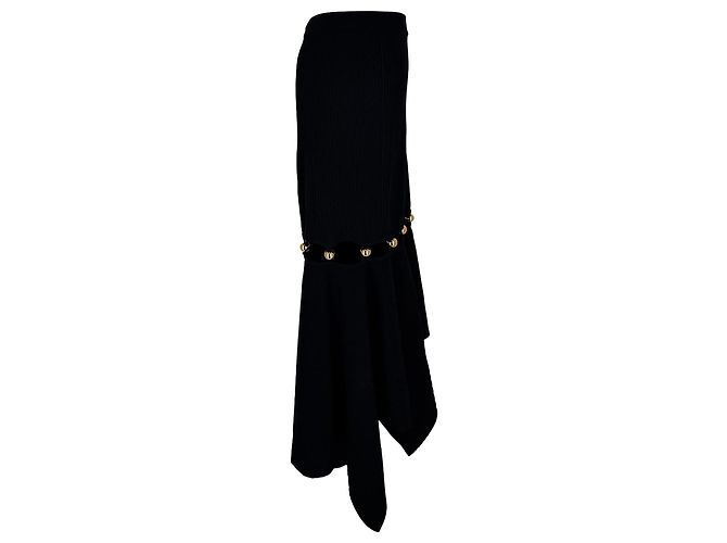 Falda midi de punto Alexander Wang en viscosa negra Negro - vista 2