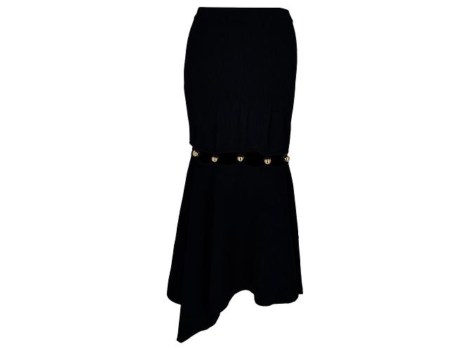 Falda midi de punto Alexander Wang en viscosa negra Negro - vista 3