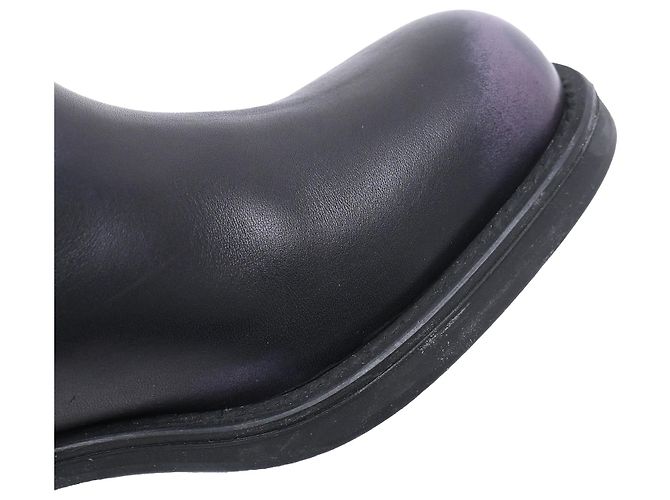 Miu Miu Biker-Boots mit Schnallenriemen aus schwarzem Leder - Ansicht 11